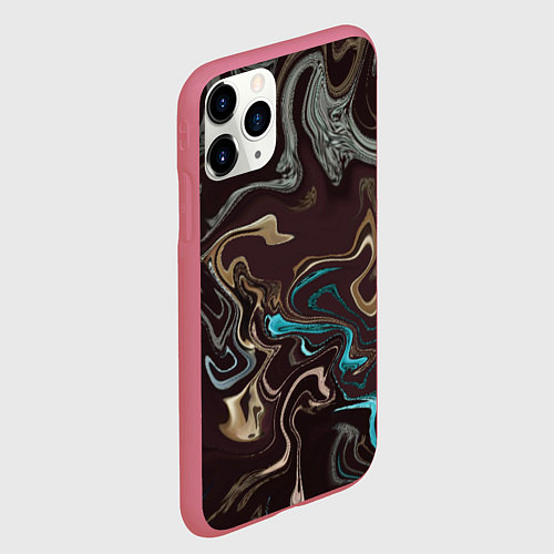 Чехол iPhone 11 Pro матовый Волна безумия / 3D-Малиновый – фото 2