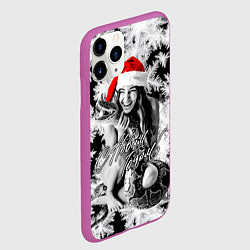 Чехол iPhone 11 Pro матовый Девушка с большой змеёй, цвет: 3D-фиолетовый — фото 2