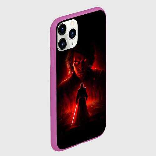 Чехол iPhone 11 Pro матовый Энакин Скайуокер - Звездные войны / 3D-Фиолетовый – фото 2
