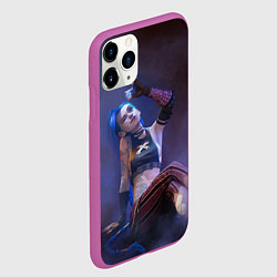 Чехол iPhone 11 Pro матовый Джинкс эффект дыма, цвет: 3D-фиолетовый — фото 2