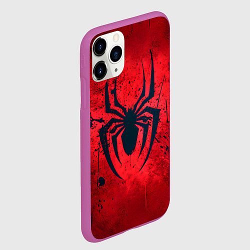 Чехол iPhone 11 Pro матовый Душа героя: Человек-паук / 3D-Фиолетовый – фото 2