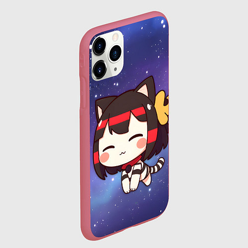 Чехол iPhone 11 Pro матовый Сонная куроми / 3D-Малиновый – фото 2