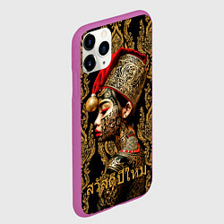 Чехол iPhone 11 Pro матовый Тайский Новый год, цвет: 3D-фиолетовый — фото 2