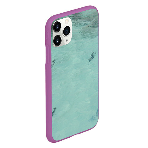 Чехол iPhone 11 Pro матовый Лагуна sea / 3D-Фиолетовый – фото 2