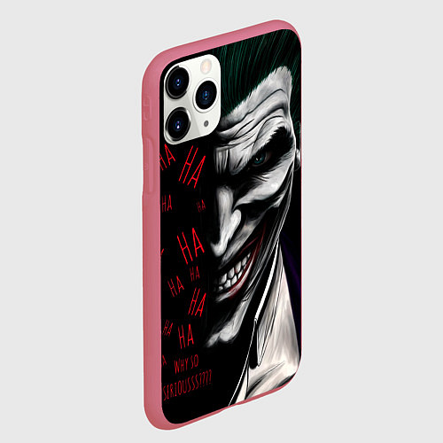 Чехол iPhone 11 Pro матовый Joker in the dark / 3D-Малиновый – фото 2