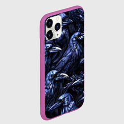 Чехол iPhone 11 Pro матовый Черные вороны, цвет: 3D-фиолетовый — фото 2