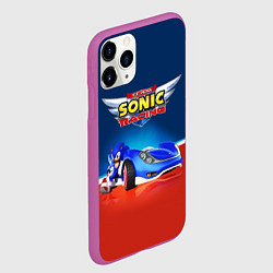Чехол iPhone 11 Pro матовый Hedgehog - Sonic racing team, цвет: 3D-фиолетовый — фото 2