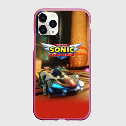 Чехол iPhone 11 Pro матовый Team Sonic racing - video game, цвет: 3D-малиновый