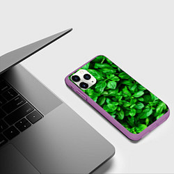 Чехол iPhone 11 Pro матовый Базилик зеленый, цвет: 3D-фиолетовый — фото 2