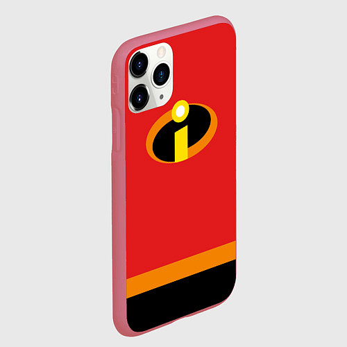 Чехол iPhone 11 Pro матовый Суперсемейка костюм / 3D-Малиновый – фото 2