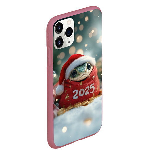 Чехол iPhone 11 Pro матовый Денежная змейка 2025 / 3D-Малиновый – фото 2