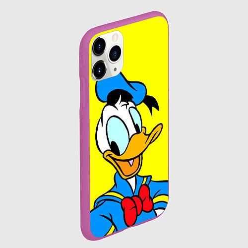 Чехол iPhone 11 Pro матовый Дональд Дак / 3D-Фиолетовый – фото 2