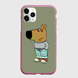 Чехол iPhone 11 Pro матовый Чиловый парень - мем, цвет: 3D-малиновый