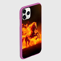 Чехол iPhone 11 Pro матовый Огненная лошадь, цвет: 3D-фиолетовый — фото 2
