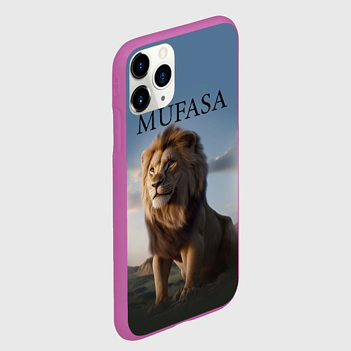 Чехол iPhone 11 Pro матовый Лев Муфаса / 3D-Фиолетовый – фото 2