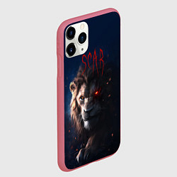 Чехол iPhone 11 Pro матовый The Lion King - Scar, цвет: 3D-малиновый — фото 2