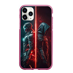 Чехол iPhone 11 Pro матовый Доктор Дум - Железный Человек, цвет: 3D-малиновый