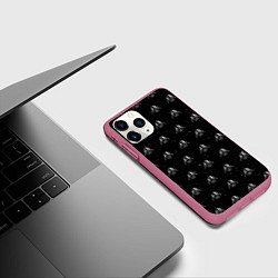 Чехол iPhone 11 Pro матовый Дарт Вейдер паттерн, цвет: 3D-малиновый — фото 2