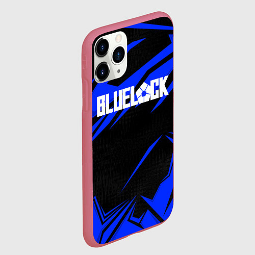 Чехол iPhone 11 Pro матовый Блюлок - синяя абстракция / 3D-Малиновый – фото 2