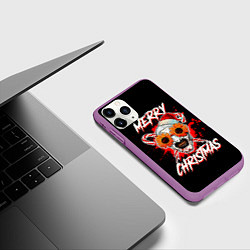 Чехол iPhone 11 Pro матовый Merry Christmas Terrifier, цвет: 3D-фиолетовый — фото 2