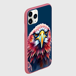 Чехол iPhone 11 Pro матовый Яркий орел на синем фоне, цвет: 3D-малиновый — фото 2