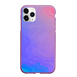 Чехол iPhone 11 Pro матовый Сине фиолетовый градиент, цвет: 3D-фиолетовый