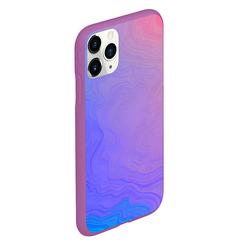 Чехол iPhone 11 Pro матовый Сине фиолетовый градиент / 3D-Фиолетовый – фото 2