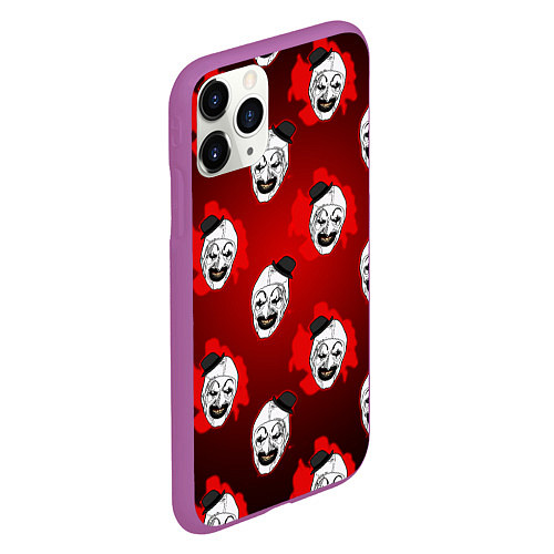 Чехол iPhone 11 Pro матовый Funny clown Art in blood / 3D-Фиолетовый – фото 2