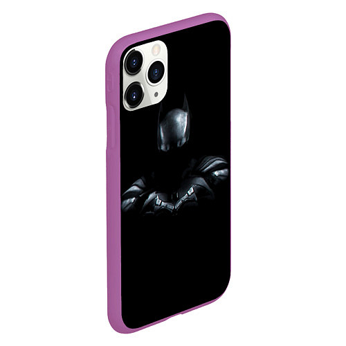 Чехол iPhone 11 Pro матовый Batman in the dark / 3D-Фиолетовый – фото 2