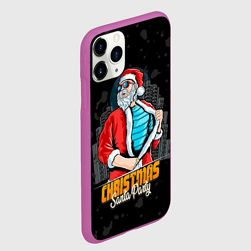 Чехол iPhone 11 Pro матовый Санта клаус пати / 3D-Фиолетовый – фото 2