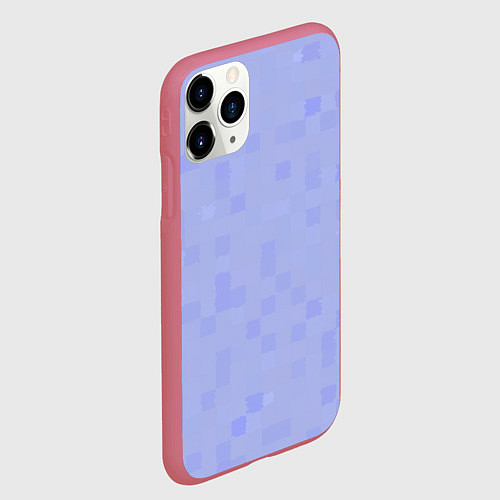Чехол iPhone 11 Pro матовый Пиксельная клетка / 3D-Малиновый – фото 2
