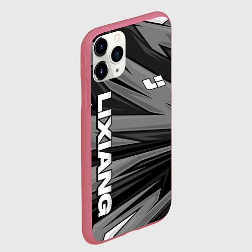 Чехол iPhone 11 Pro матовый Lixiang - монохромный серый / 3D-Малиновый – фото 2