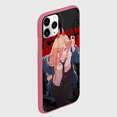 Чехол iPhone 11 Pro матовый Одержимая Пауэр / 3D-Малиновый – фото 2