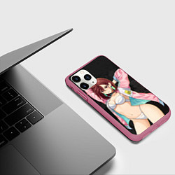 Чехол iPhone 11 Pro матовый Momo Ayase, цвет: 3D-малиновый — фото 2