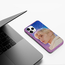 Чехол iPhone 11 Pro матовый Winter falls Felix Stray Kids, цвет: 3D-фиолетовый — фото 2