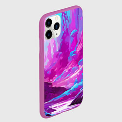 Чехол iPhone 11 Pro матовый Фиолетовая кислотная абстракция, цвет: 3D-фиолетовый — фото 2