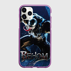 Чехол iPhone 11 Pro матовый Веном в прыжке, цвет: 3D-фиолетовый