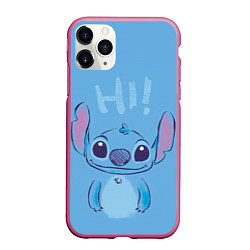 Чехол iPhone 11 Pro матовый Stitch says hi, цвет: 3D-малиновый