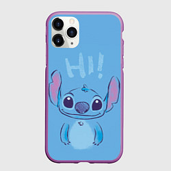Чехол iPhone 11 Pro матовый Stitch says hi, цвет: 3D-фиолетовый