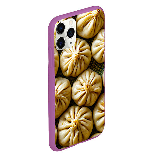 Чехол iPhone 11 Pro матовый Хинкали / 3D-Фиолетовый – фото 2