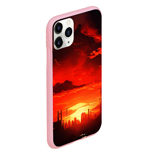 Чехол iPhone 11 Pro матовый Багровый закат огненный / 3D-Баблгам – фото 2