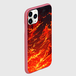 Чехол iPhone 11 Pro матовый Багровый огненный закат, цвет: 3D-малиновый — фото 2
