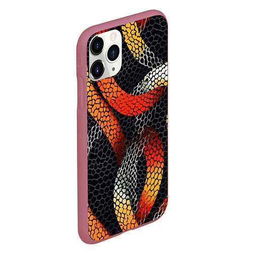 Чехол iPhone 11 Pro матовый В змеях / 3D-Малиновый – фото 2