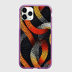Чехол iPhone 11 Pro матовый В змеях, цвет: 3D-фиолетовый