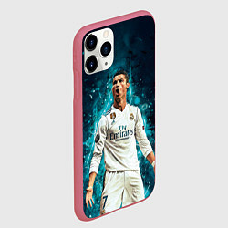 Чехол iPhone 11 Pro матовый Мадрид - Роналдо, цвет: 3D-малиновый — фото 2