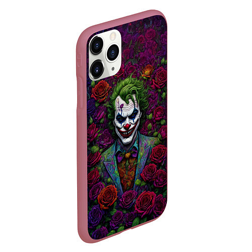 Чехол iPhone 11 Pro матовый Joker - roses / 3D-Малиновый – фото 2