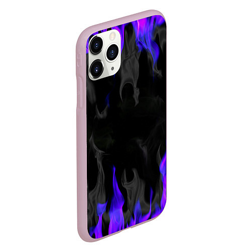 Чехол iPhone 11 Pro матовый Неоновый огонь и дым / 3D-Розовый – фото 2