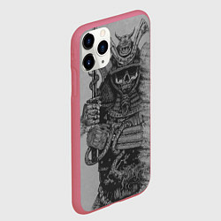 Чехол iPhone 11 Pro матовый Призрак Самурай, цвет: 3D-малиновый — фото 2