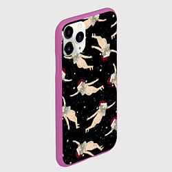Чехол iPhone 11 Pro матовый Рик и Морти новогодний паттерн, цвет: 3D-фиолетовый — фото 2