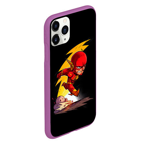 Чехол iPhone 11 Pro матовый Chibi Flash / 3D-Фиолетовый – фото 2